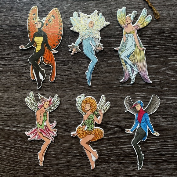 1996 Fairy Pixie Christmas Ornaments Tom Tierney Rare NOS B. Shackman Co (6 pcs) - Picture 3 of 12